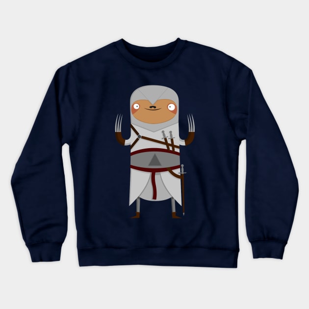 Assassin Sloth Crewneck Sweatshirt by Clown